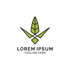 Crown leaf modern logo design