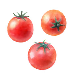 ミニトマトの水彩イラスト