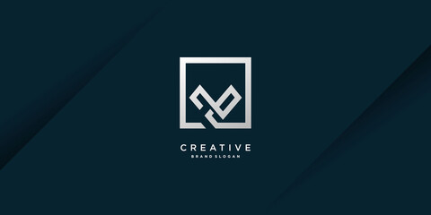 Monogram letter M logo with modern cool creative concept for initial or company Part 7