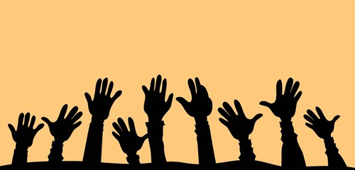 hand drawn of hands clapping ovation. applause, thumbs up gesture on doodle hands up. vector illustration