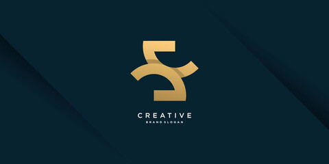 Obraz premium Letter S logo with modern unique golden concept for initial or company Part 5