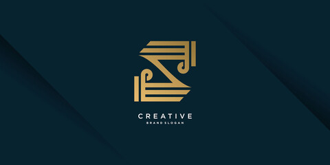 Letter Z logo with creative unique golden concept for initial or company Part 3