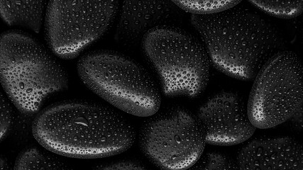 Black Stones.rock background and water drop