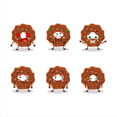 Chocolate donut cartoon character with nope expression