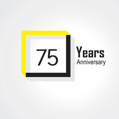 75 Year Anniversary Vector Template Design Illustration