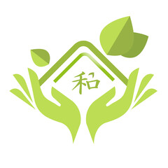 LOGO FOR ECO INDUSTRIES IN THE FORM OF A HOUSE AND A TREE