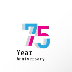 Obraz premium 75 Year Anniversary Celebration Color Vector Template Design Illustration