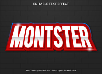 monster text effect template design use for business brand and logo