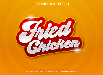 fried chicken text effect template design use for business brand and logo