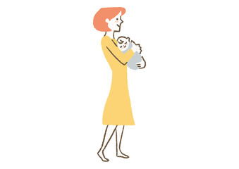 赤ちゃんを抱っこしている女性02