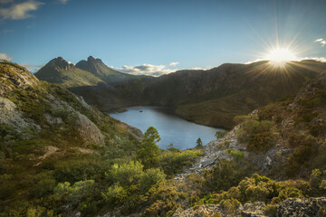 Dove Lake in the mountains of the Cradle Mountain - Lake St Clair National Park 