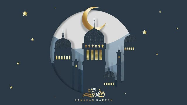 2D paperart animated Ramadan night