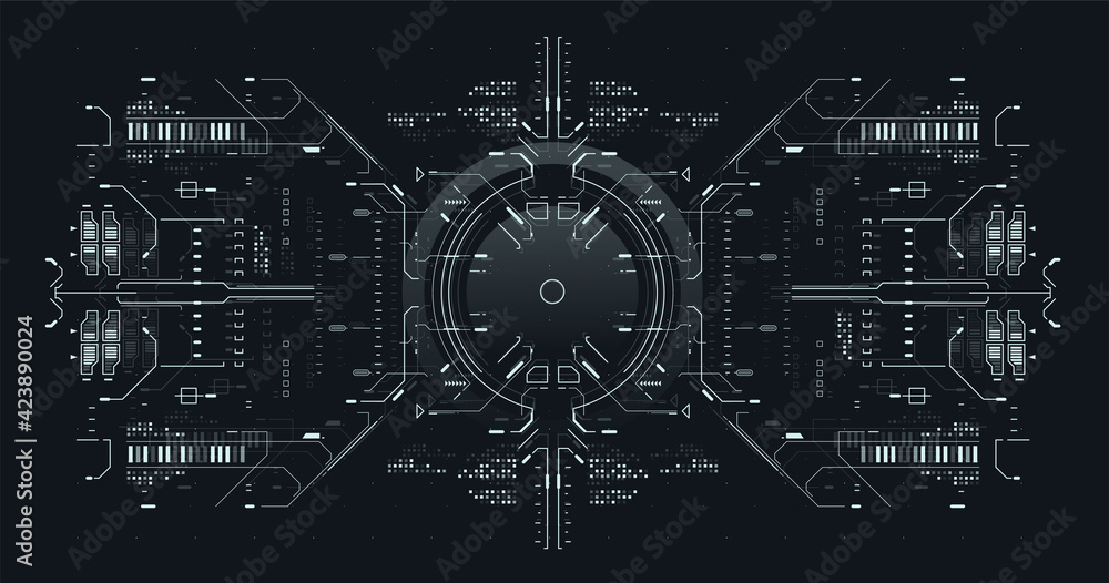 Poster cyberpunk sky-fi illustration. sci-fi concept design. futuristic abstract technology template. cyber