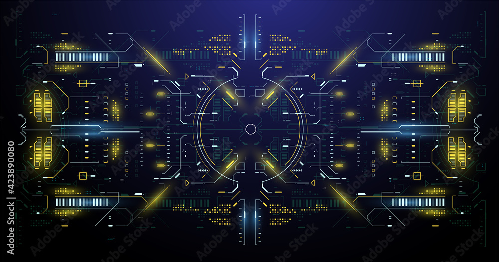 Aufkleber cyberspace virtual reality in hud style. hud user interface. sci-fi concept design. cyberpunk sky-fi