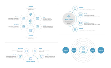 Set of infographic illustrations for presentations. Presentation, flyer, annual report, book, brochure, flyer template design.