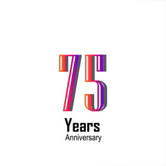 75 Year Anniversary Celebration Rainbow Color Vector Template Design Illustration