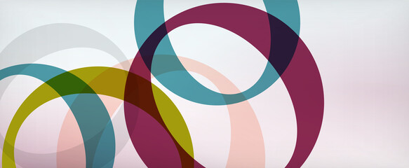 Obraz premium Ring geometric shapes, o letter repetition wallpaper. Abstract background for business or technology presentations, internet posters or web brochure covers