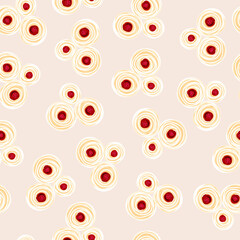 Seamless pattern white beige red flowers. Abstract hand painted floral repeating background. Modern Ditsy print. Seamless texture Surface pattern design for textile, fashion, fabric, wallpaper, decor