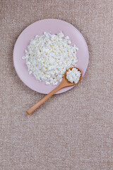 plate of sweet farm cottage cheese on table