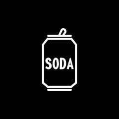 Soda can icon isolated on dark background