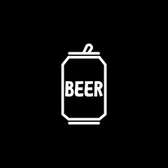 Can of beer icon isolated on dark background