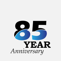 85 Year Anniversary Celebration Blue Color Vector Template Design Illustration