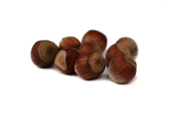 hazelnuts isolated on white background