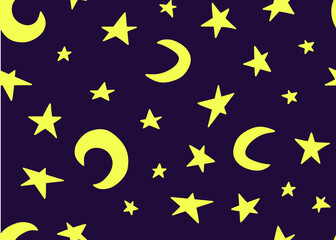 Seamless pattern with astronomical or celestial objects