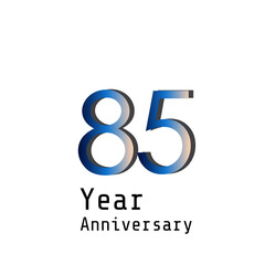 85 Year Anniversary Celebration Blue Color Vector Template Design Illustration
