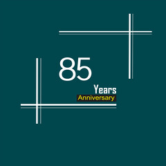 85 Year Anniversary Celebration Blue Color Vector Template Design Illustration