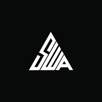 S W A letter logo creative design on black color background. SWA icon