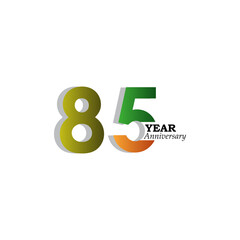 85 Year Anniversary Celebration Gold White Background Color Vector Template Design Illustration