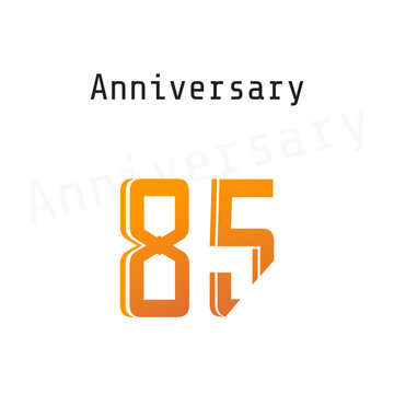 85 Year Anniversary Celebration yellow Color Vector Template Design Illustration