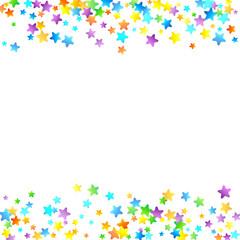 Rainbow Festive Confetti. Carnival Star Falling.