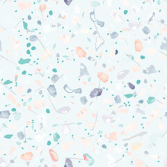 Terrazzo Texture Vector. Flooring Seamless Pattern