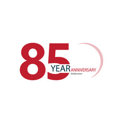 85 Year Anniversary Celebration Red Color Vector Template Design Illustration