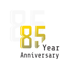 85 Year Anniversary Celebration Yellow Color Vector Template Design Illustration