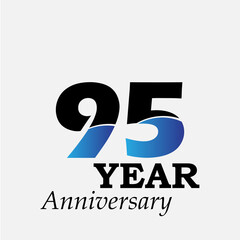 95 Year Anniversary Celebration Blue Color Vector Template Design Illustration