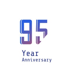 95 Year Anniversary Celebration Blue Color Vector Template Design Illustration