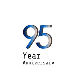 95 Year Anniversary Celebration Blue Color Vector Template Design Illustration