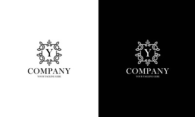 Letter Y logo or monogram. For your business. Vector sign. Beautiful flower and leaf style. Personal logo.