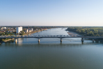 Fototapeta na wymiar Baja Bridge in Hungary