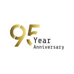 95 Year Anniversary Celebration White Background Color Vector Template Design Illustration