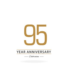 95 Year Anniversary Celebration White Background Color Vector Template Design Illustration