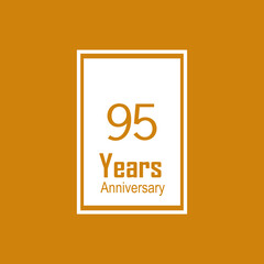 95 Year Anniversary Celebration Yellow Color Vector Template Design Illustration
