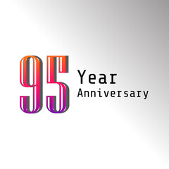 95 Year Anniversary Celebration Rainbow Color Vector Template Design Illustration