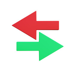 3d illustration arrow right and left