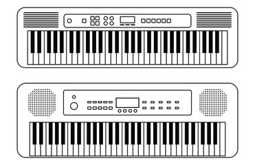 Electronic keyboard. Musical instruments. Vector illustration