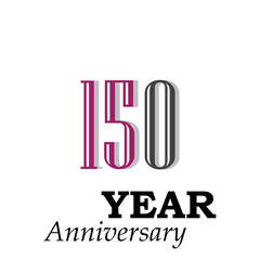 150 Year Anniversary Celebration Color Vector Template Design Illustration