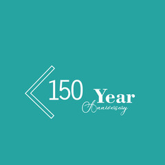 Fototapeta na wymiar 150 Year Anniversary Celebration Blue Color Vector Template Design Illustration